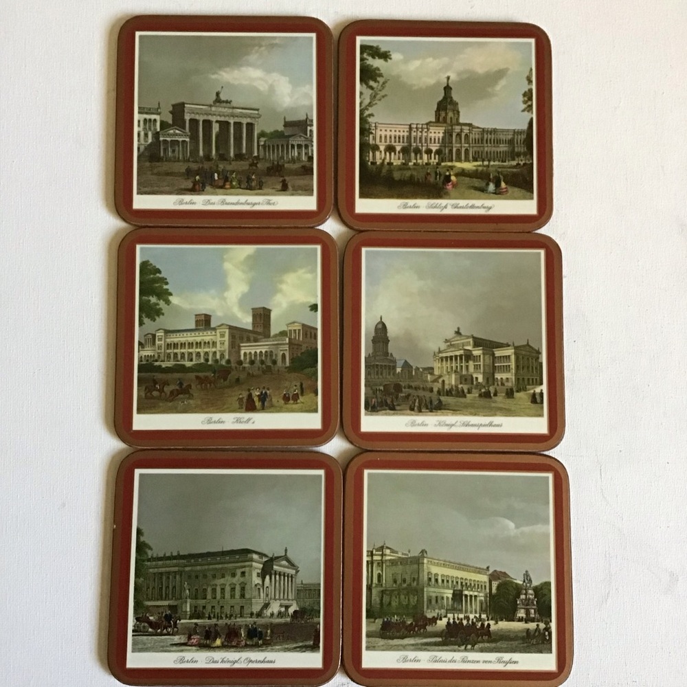 NEW Vintage Pimpernel Berlin Monuments Drink Coasters (Boxed Set of 6)